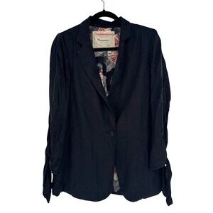 Anthropologie Cartonnier Blazer Womens Size 6 Black One-Button Business Office